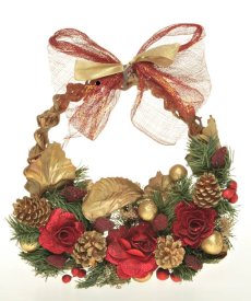 Silk Flowers Christmas Wreath